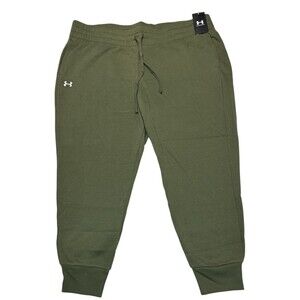 Under ARMOUR Women’s Rival Fleece Joggers Marine Od Green 2X Athleisure NWT